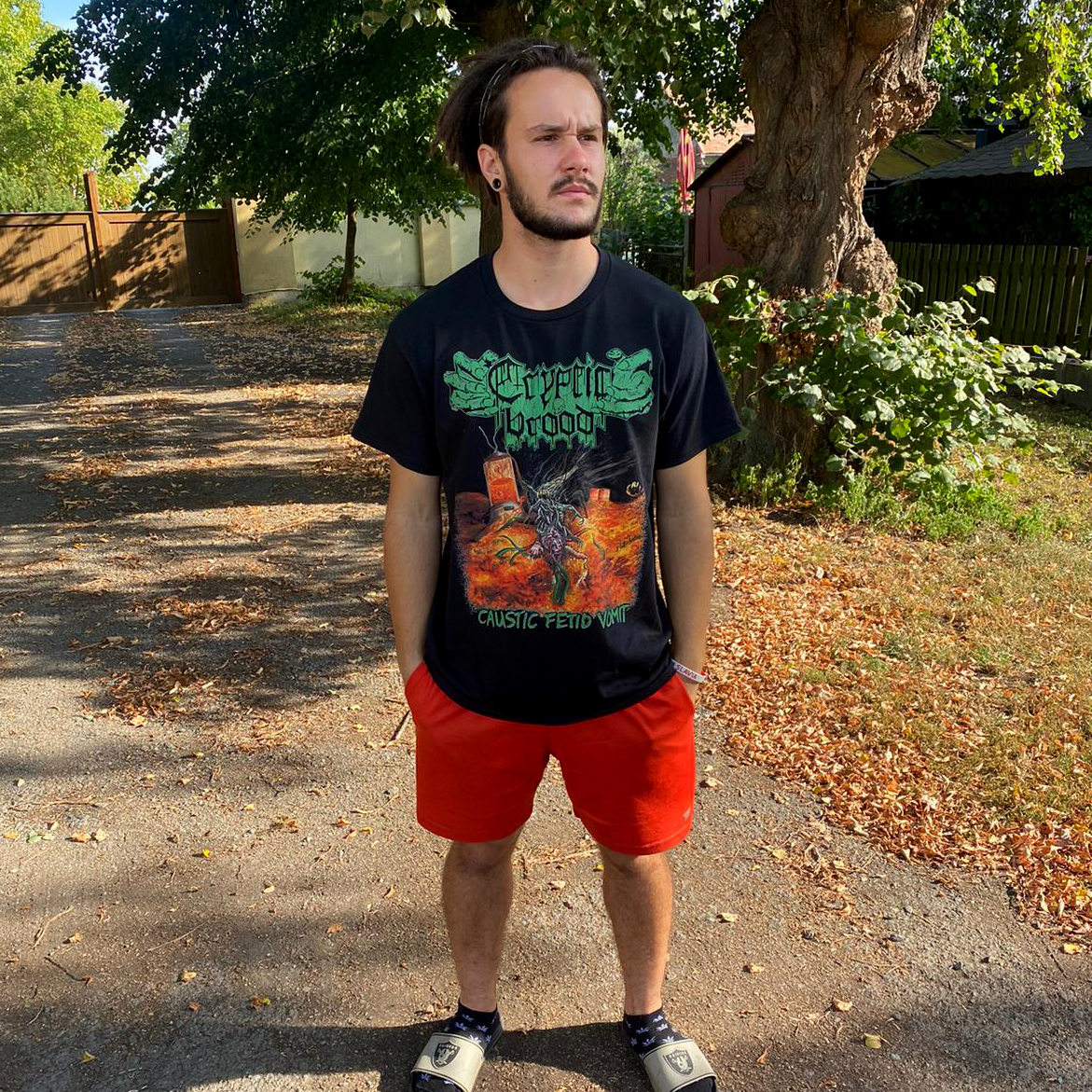 Custom t-shirts for the band Cryptic brood